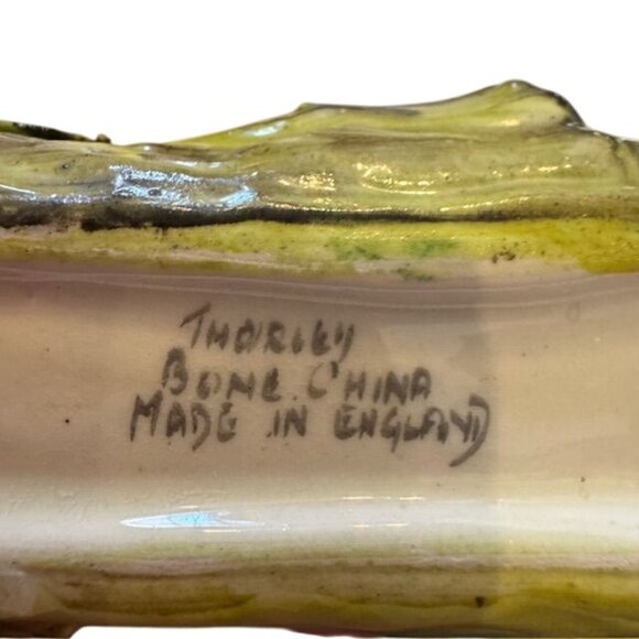 Thorley Bone China Floral Log Vase Figurine Made In England Vintage Collectible - Picture 6 of 8